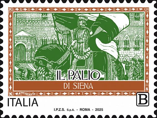 Il francobollo dedicato al Palio di Siena