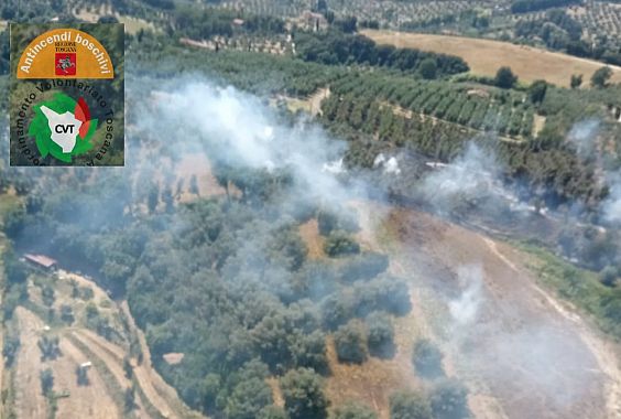 L'incendio a Riparbella