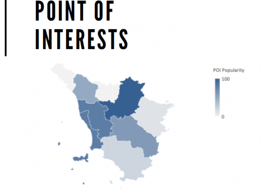 La concentrazione dei punti d'interesse mappa